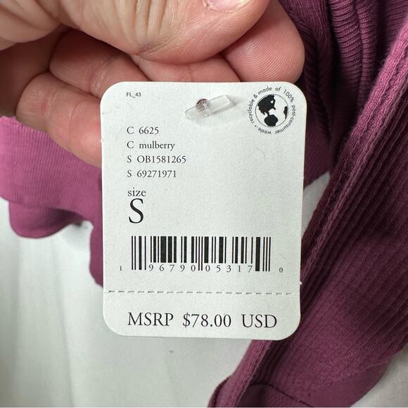 FREE PEOPLE Santa Clara Thermal Top Mulberry NWT in Small - Picture 3 of 5